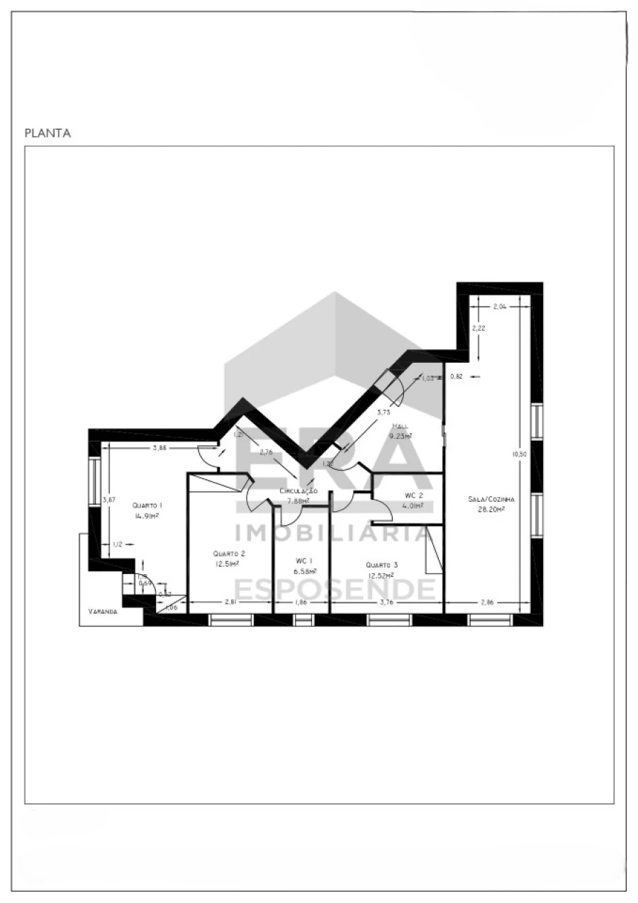 Apartamento T3 para Venda em Esposende, Marinhas e Gandra Planta 1