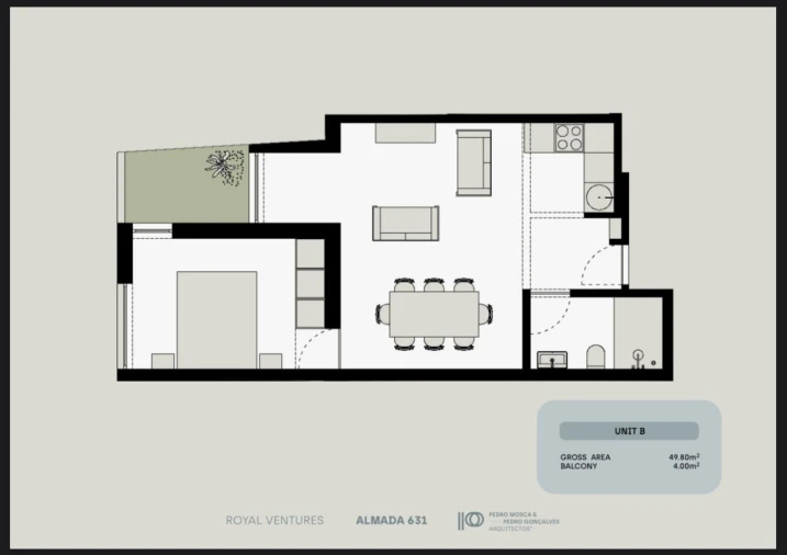 Apartamento T1 para Venda em Cedofeita, Santo Ildefonso, Sé, Miragaia, São Nicolau e Vitória Planta 1