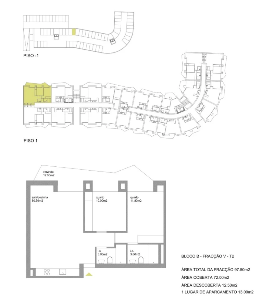 Apartamento T2 para Venda em Fânzeres e São Pedro da Cova Planta 1