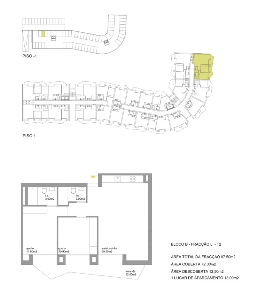 Apartamento T2 para Venda em Fânzeres e São Pedro da Cova Planta 1