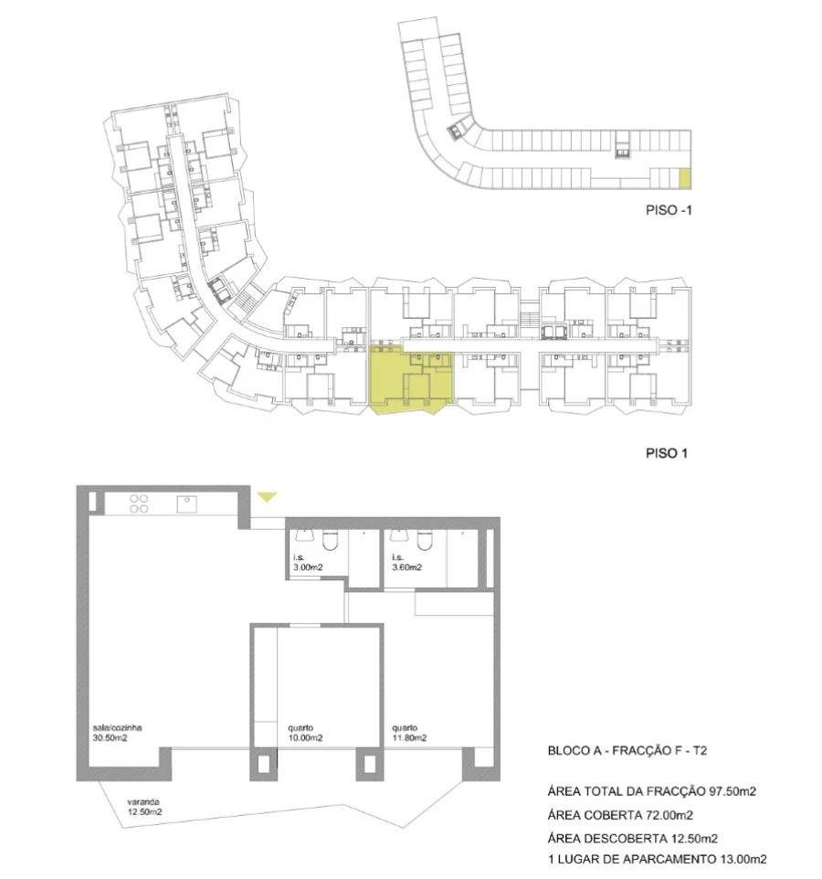 Apartamento T2 para Venda em Fânzeres e São Pedro da Cova Planta 1