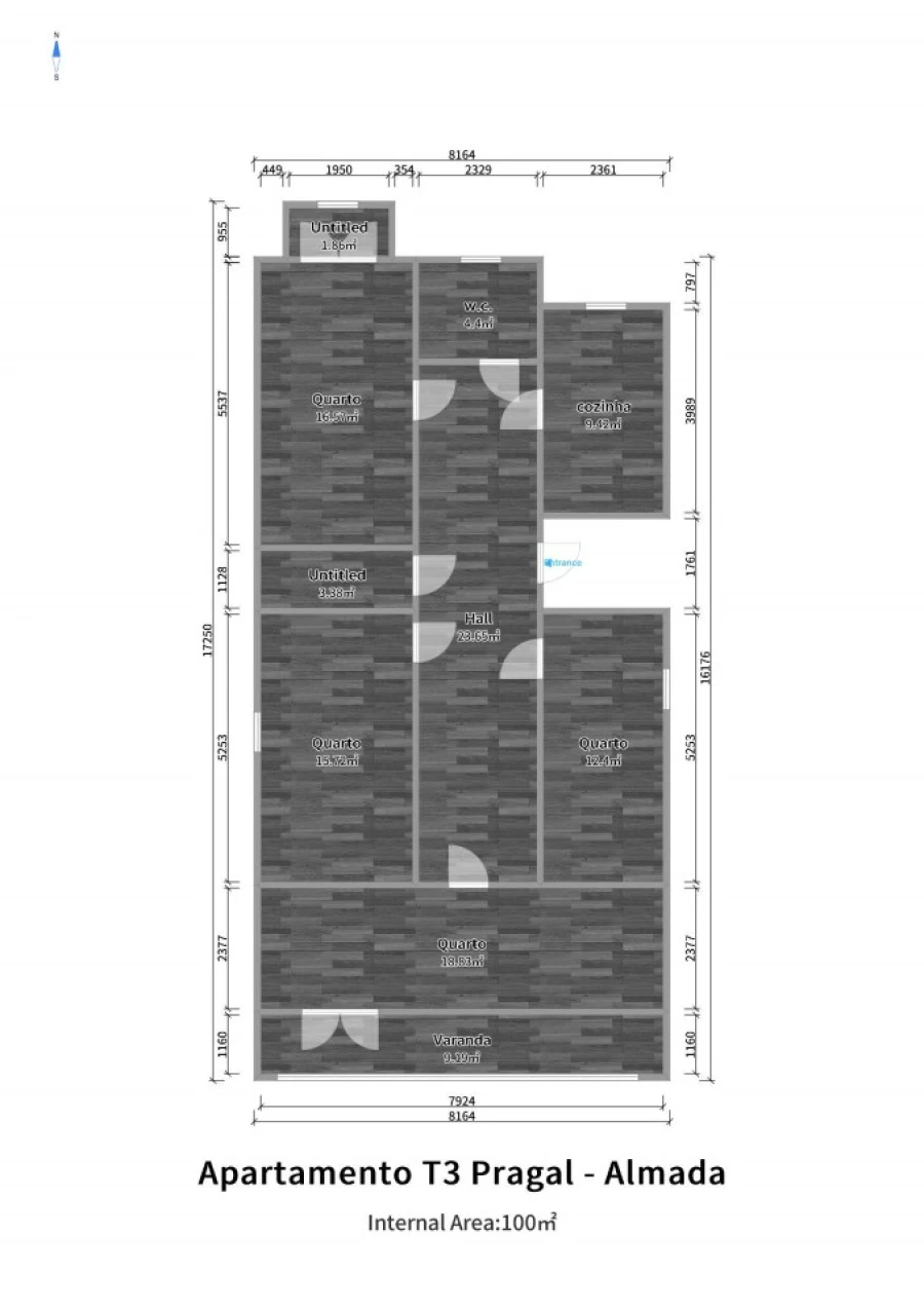 Apartamento T3 para Venda em Almada, Cova da Piedade, Pragal e Cacilhas Planta 1
