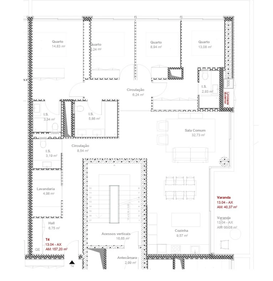Apartamento T4 para Venda em Ramalde Planta 1