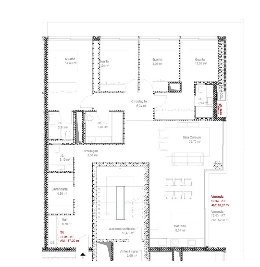 Apartamento T4 para Venda em Ramalde Planta 1