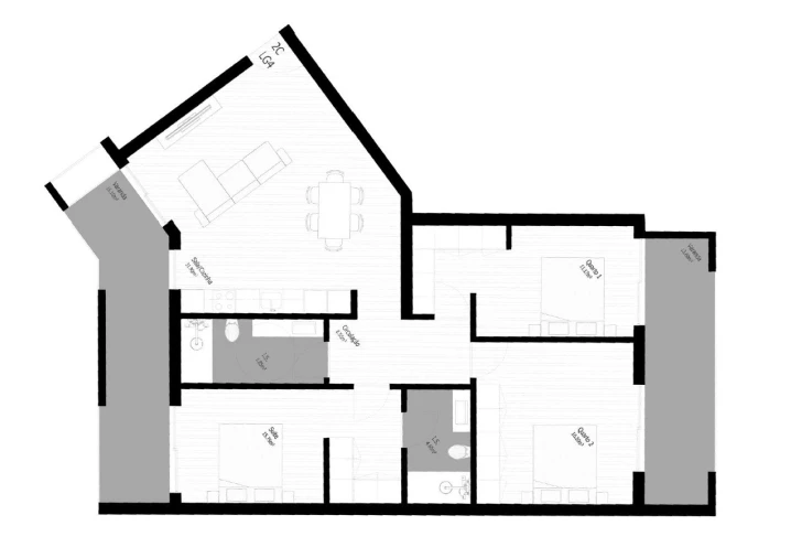 Apartamento T3 para Venda em Pedrouços Planta 1