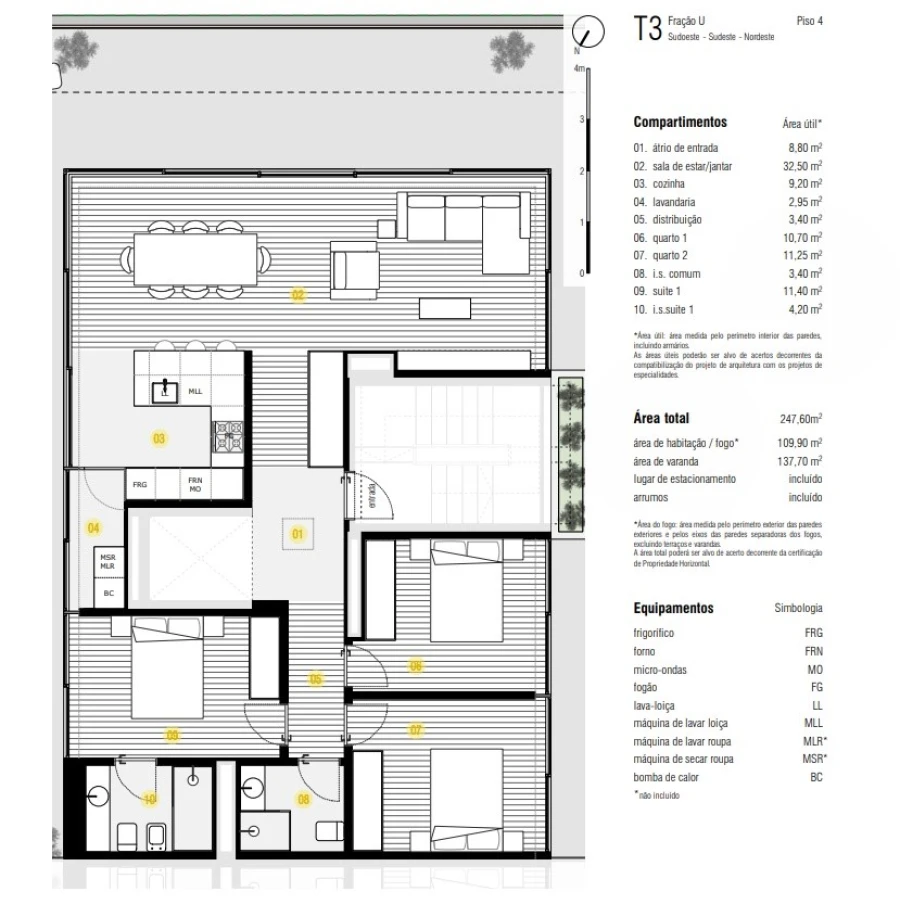 Apartamento T3 para Venda em Canidelo Planta 1