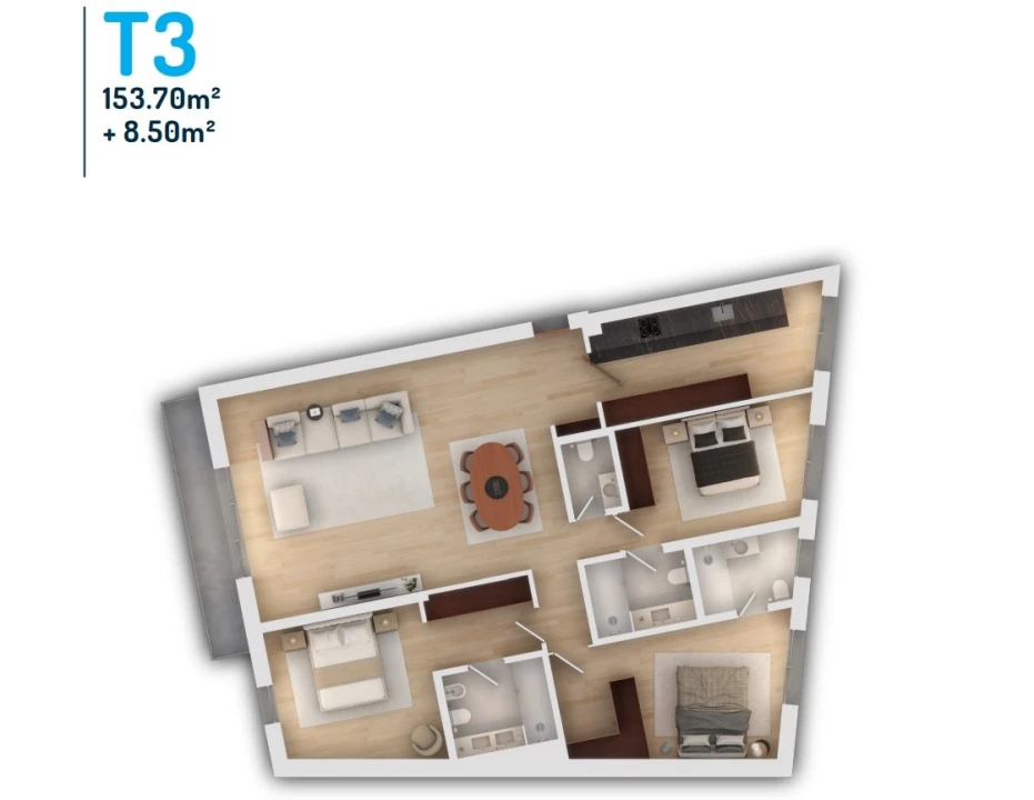 Apartamento T2 para Venda em Vila do Conde Planta 3