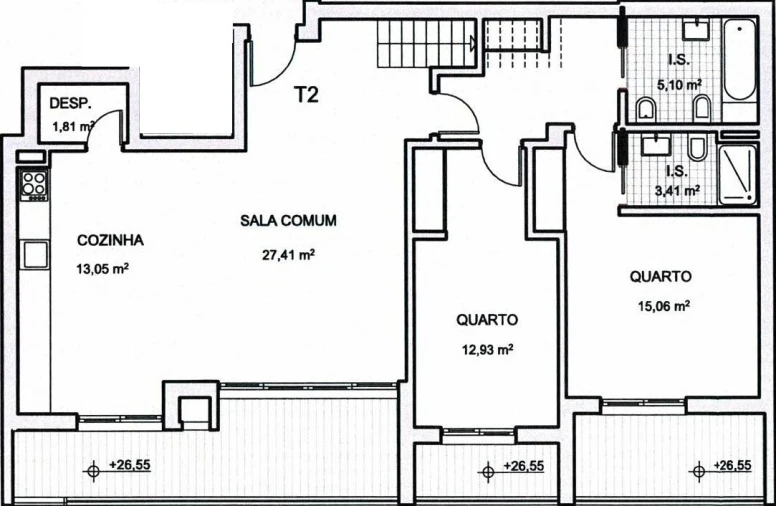 Apartamento T2 para Venda em Montenegro Planta 1