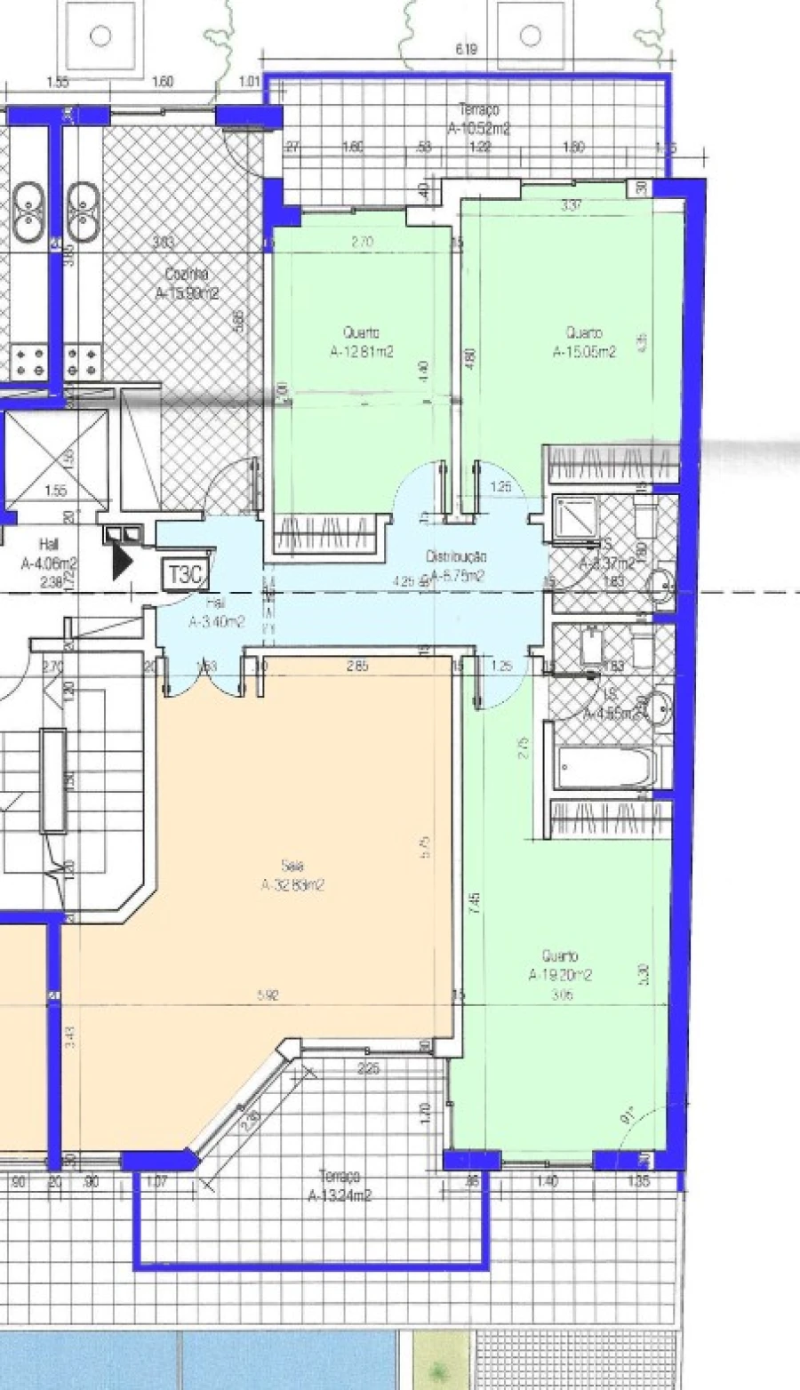 Apartamento T3 para Venda em Quelfes Planta 1