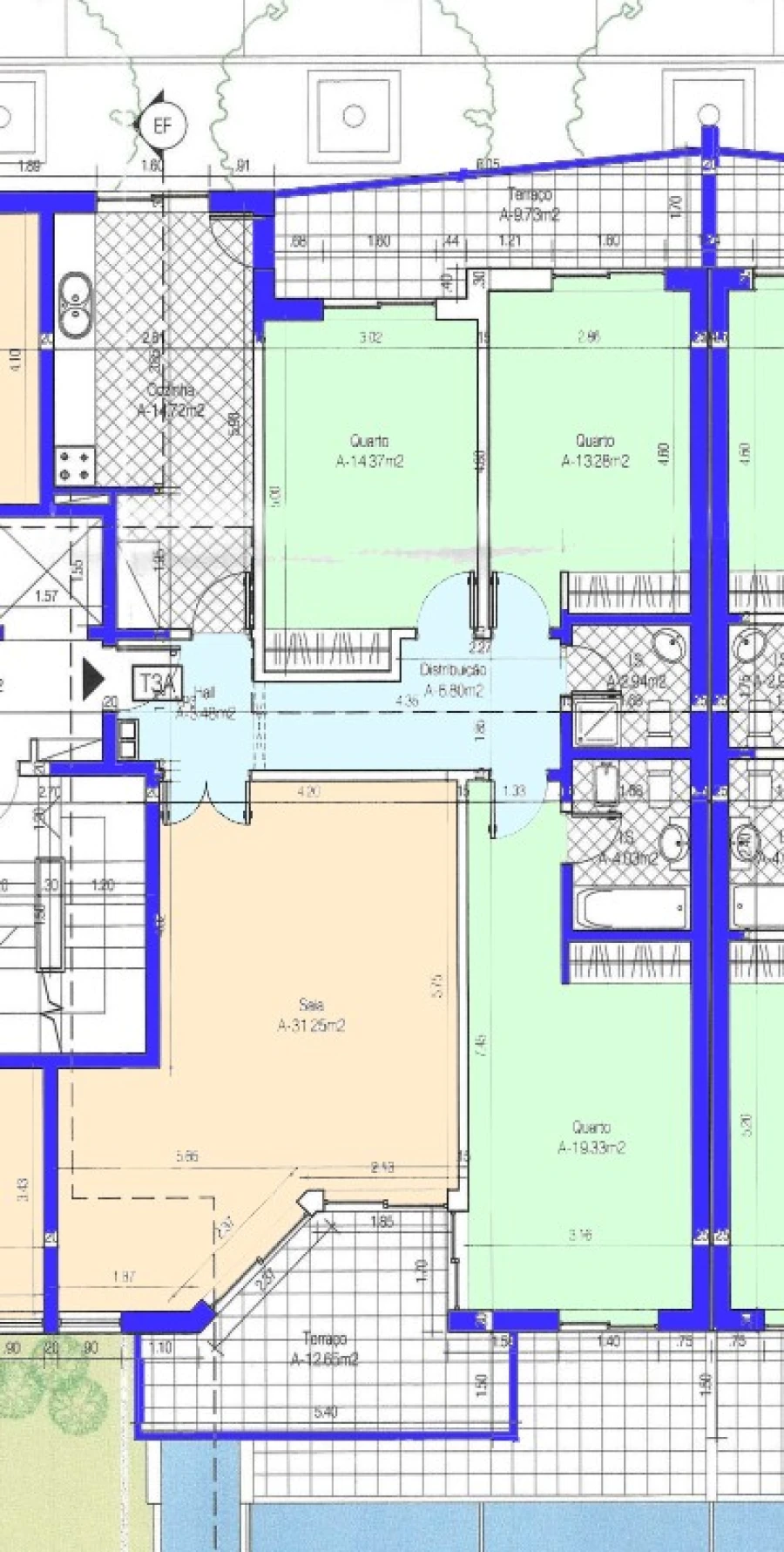 Apartamento T3 para Venda em Quelfes Planta 1