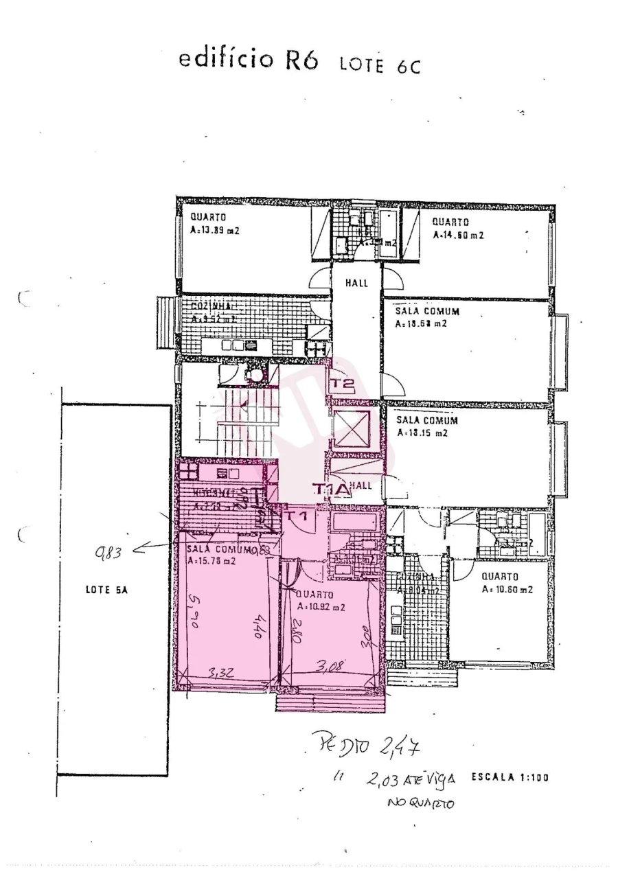 Apartamento T1 para Arrendamento em Lumiar Planta 1