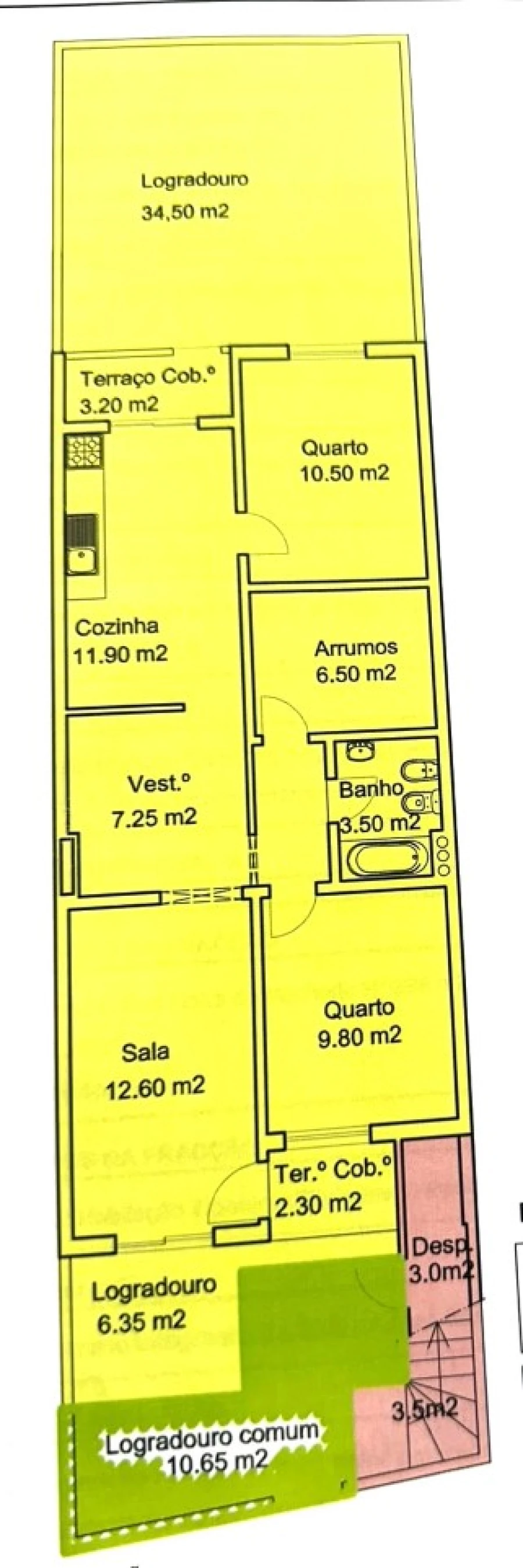 Moradia T2 para Venda em Monte Gordo Planta 1