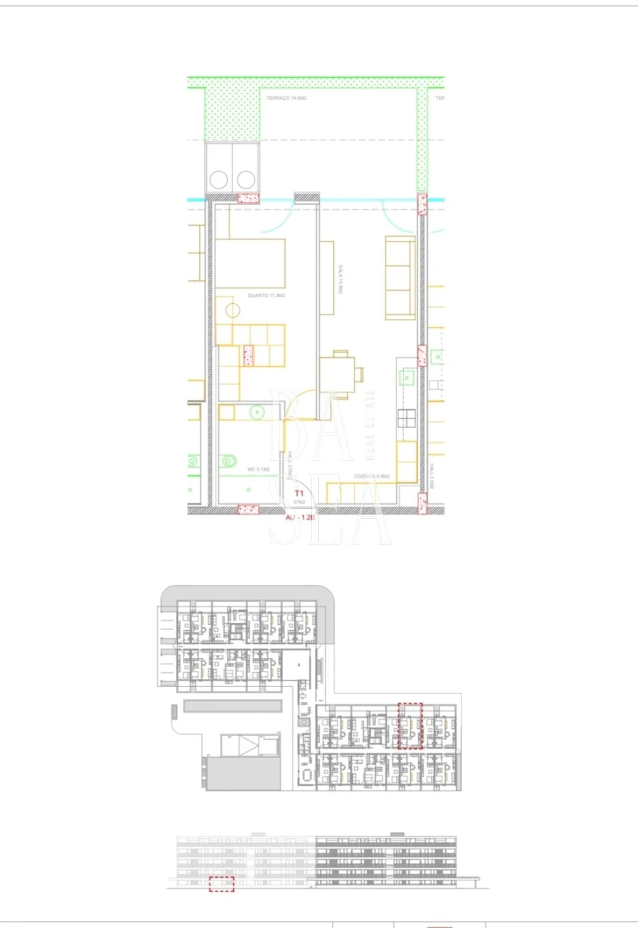 Apartamento T1 para Venda em Ferreiros e Gondizalves Planta 1