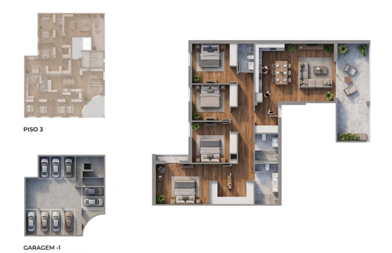 Apartamento T4 para Venda em São João Baptista Planta 1