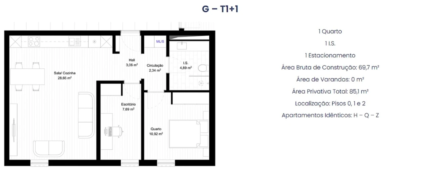 Apartamento T1 para Venda em Portimão Planta 5
