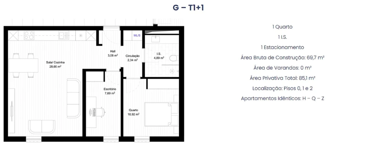 Apartamento T1 para Venda em Portimão Planta 5