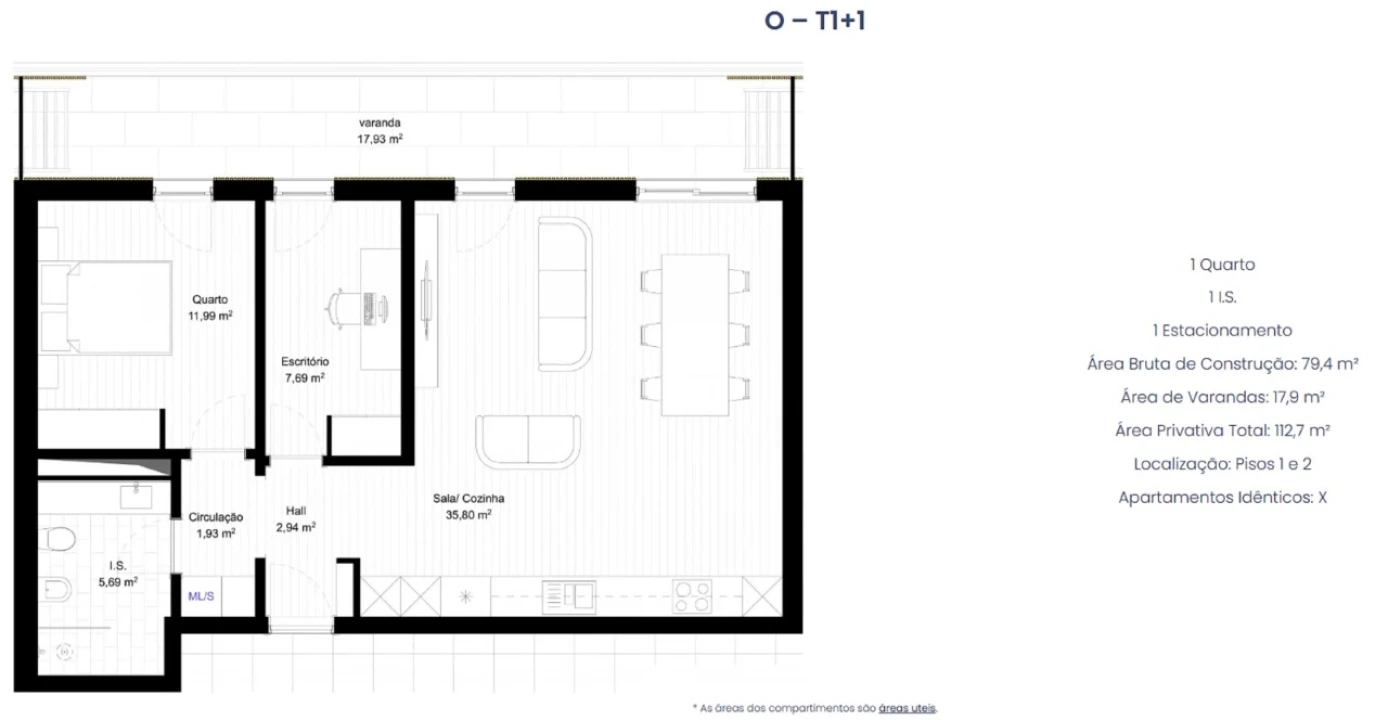 Apartamento T1 para Venda em Portimão Planta 4