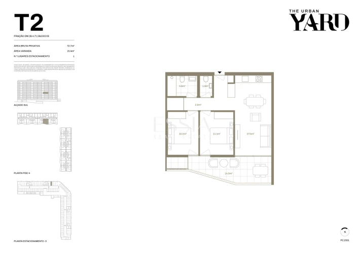 Apartamento T2 para Venda em Santa Marinha e São Pedro da Afurada Planta 1