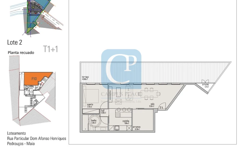 Apartamento T2 para Venda em Pedrouços Planta 1