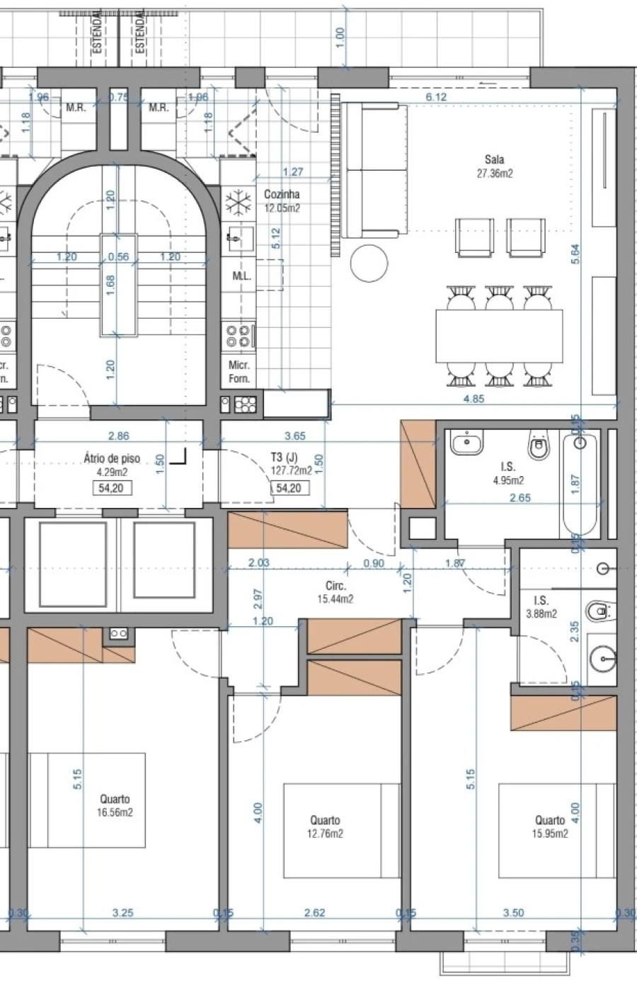 Apartamento T3 para Venda em Setubal (São Sebastião) Planta 1