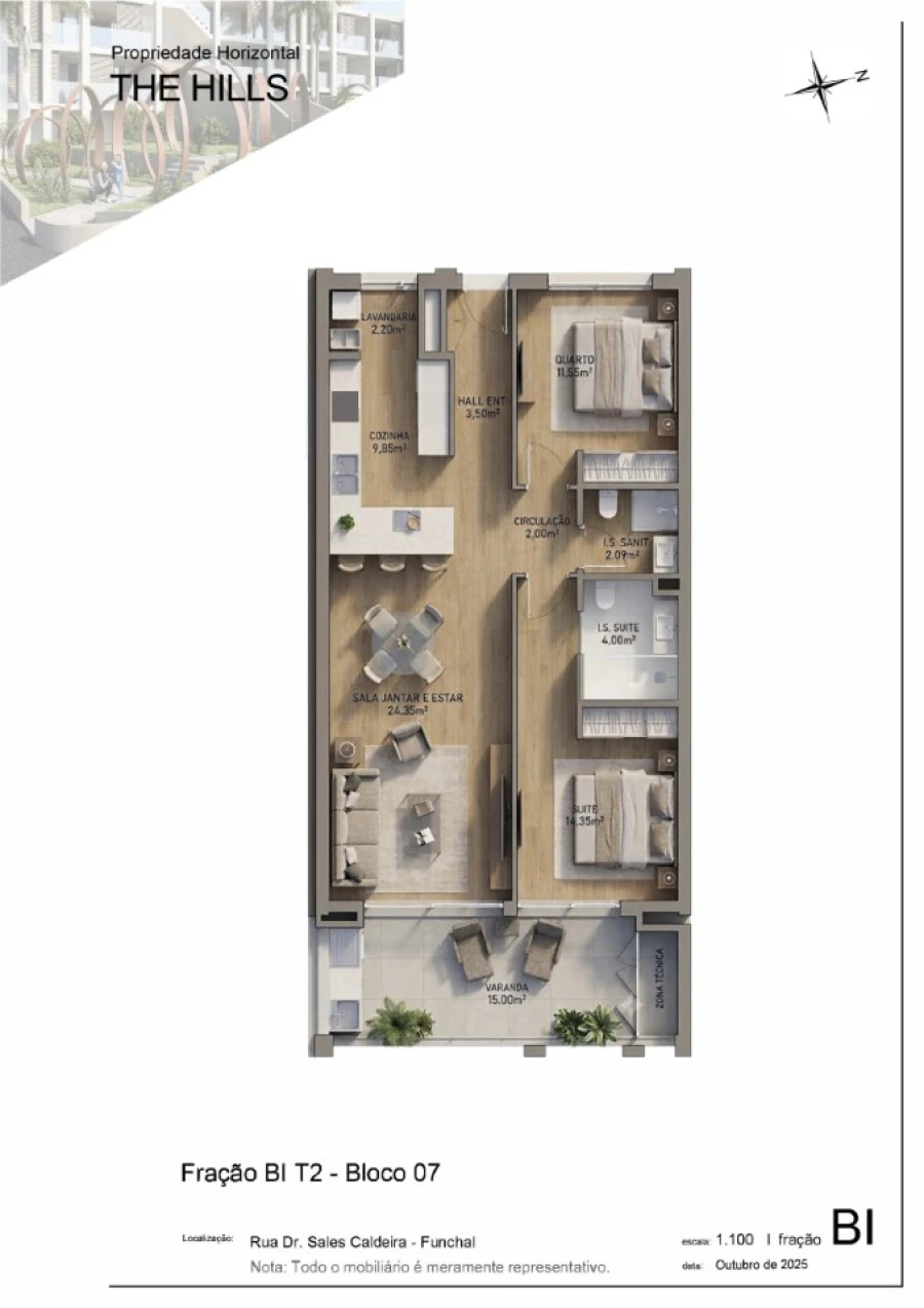 Apartamento T2 para Venda em São Martinho Planta 1