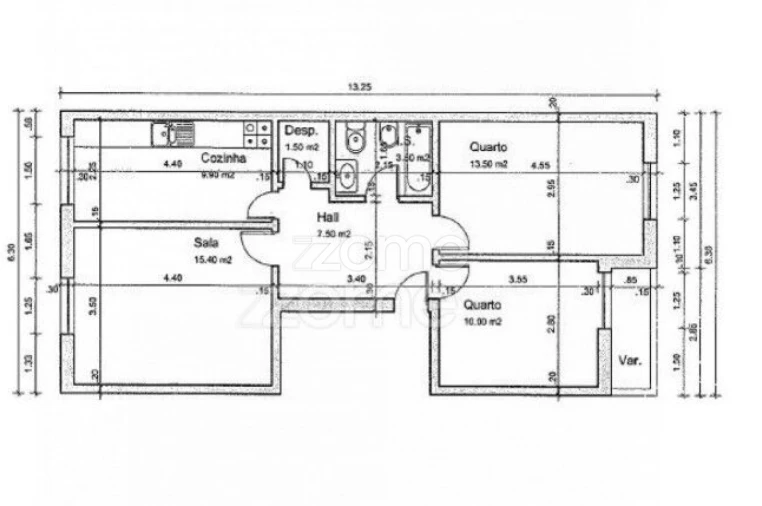 Apartamento T2 para Venda em Agualva e Mira-Sintra Planta 1