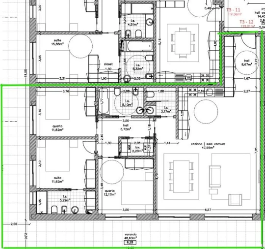 Apartamento T2 para Venda em Repeses e São Salvador Planta 1