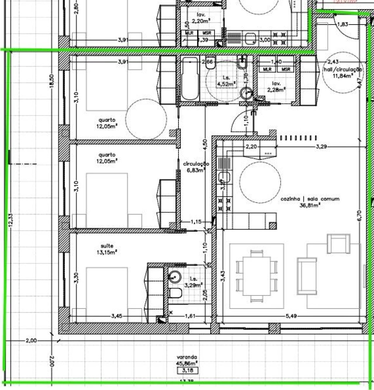 Apartamento T3 para Venda em Repeses e São Salvador Planta 2