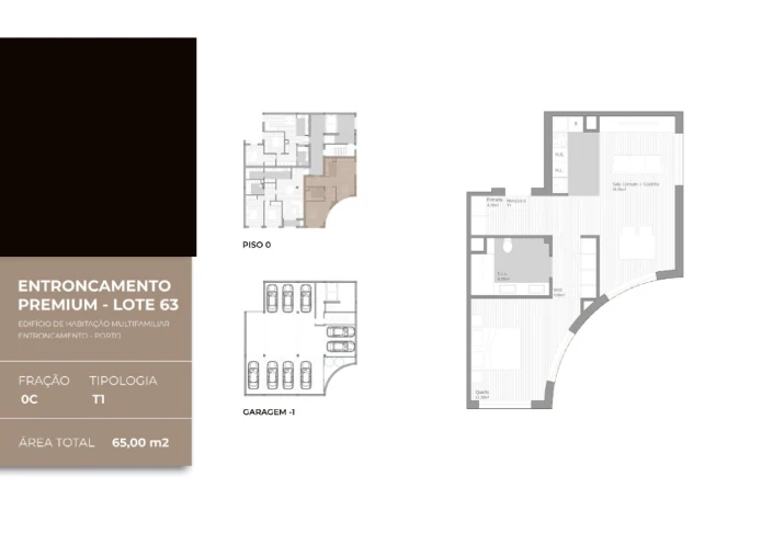 Apartamento T1 para Venda em São João Baptista Planta 1