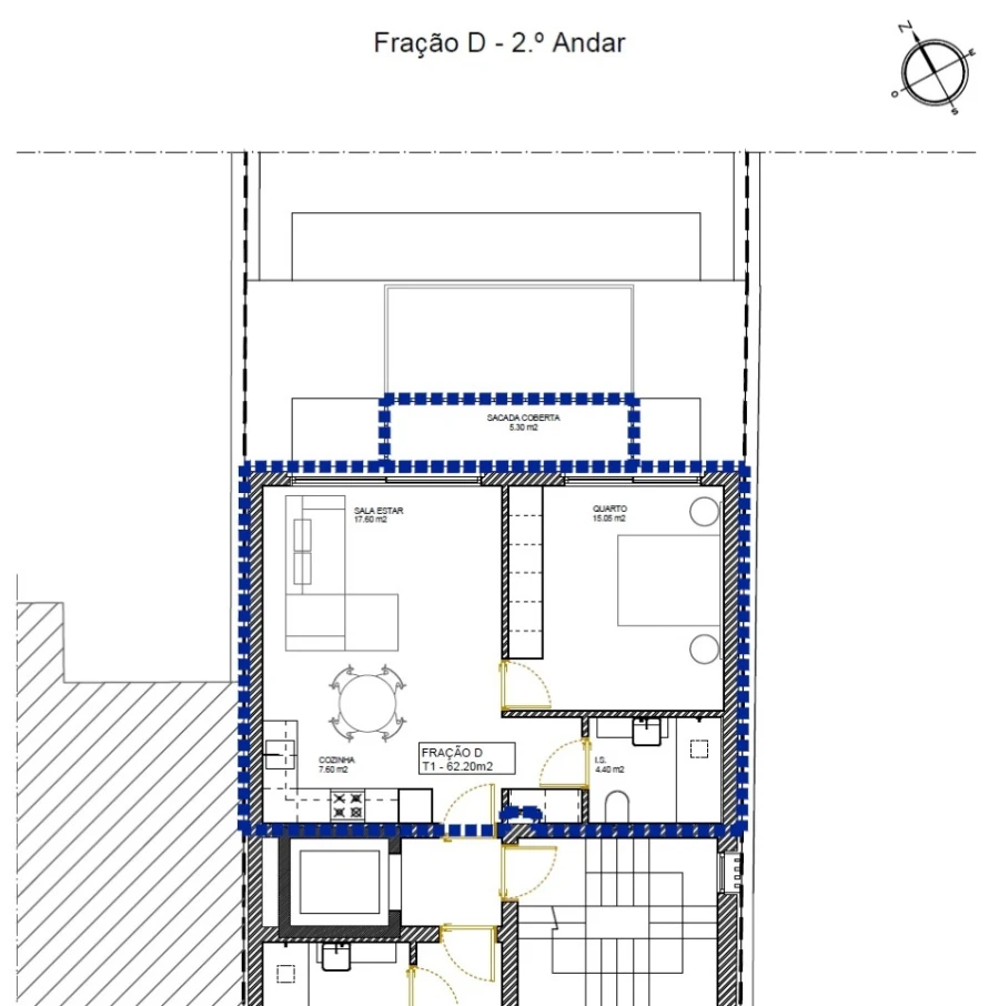 Apartamento T1 para Venda em Arcozelo Planta 1