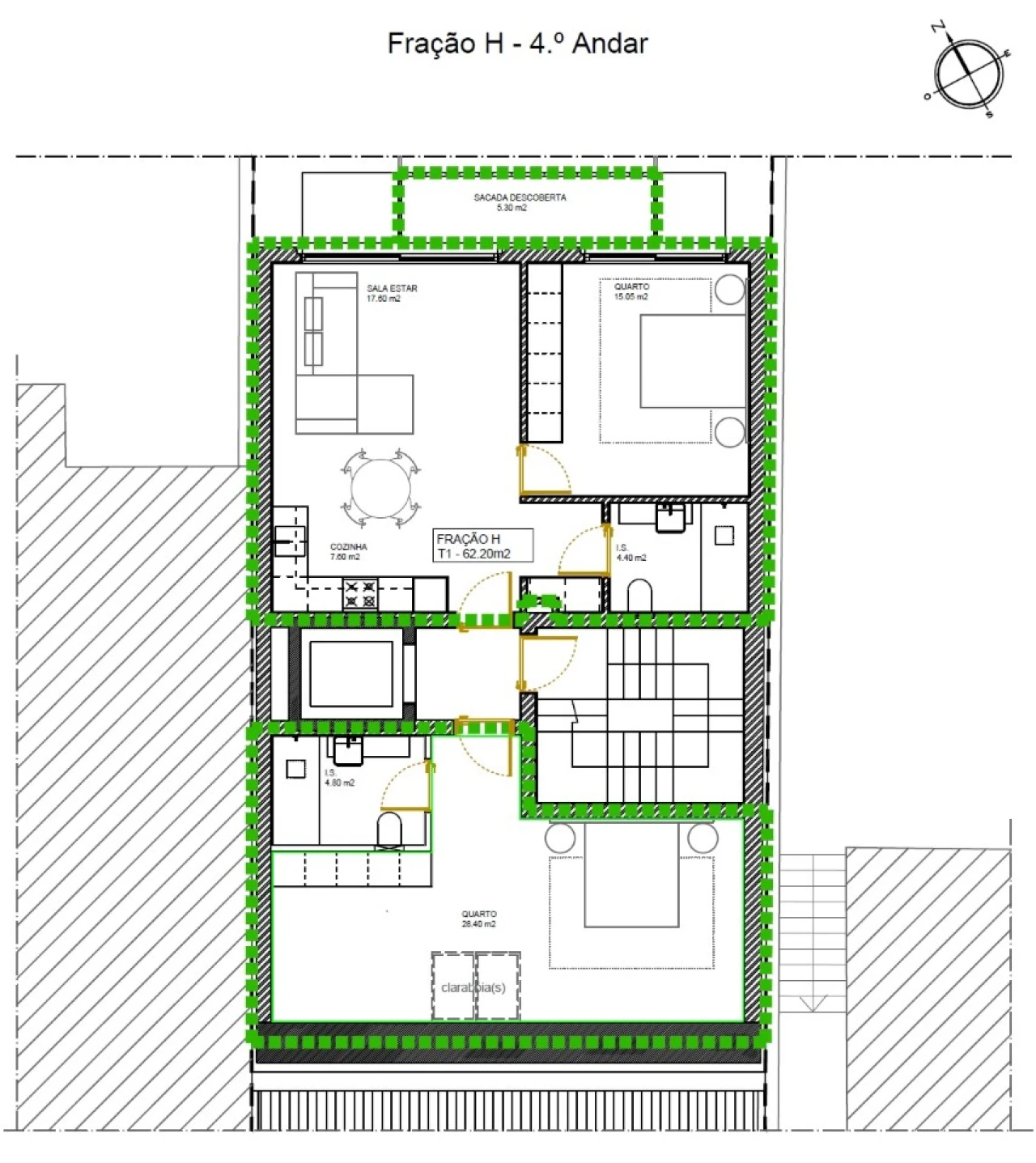 Apartamento T1 para Venda em Arcozelo Planta 2