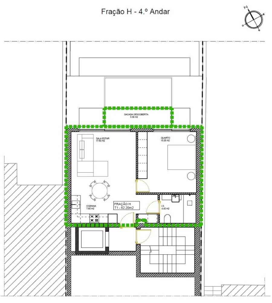 Apartamento T1 para Venda em Arcozelo Planta 1