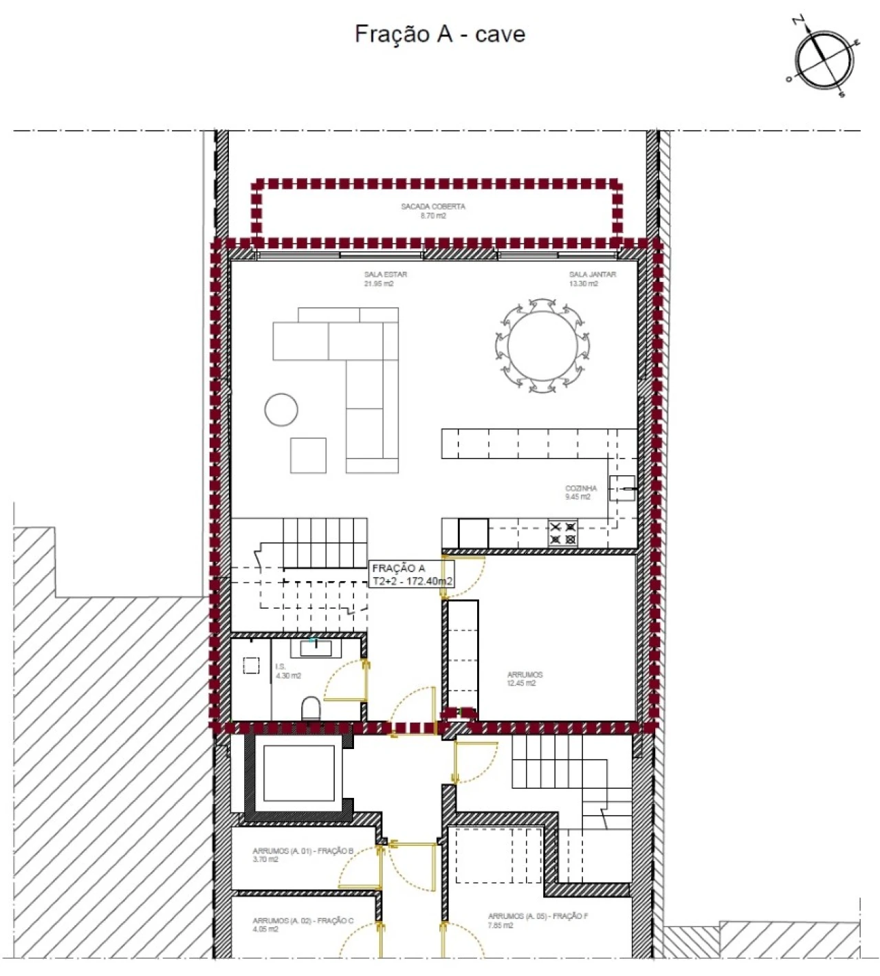 Apartamento T2 para Venda em Arcozelo Planta 2