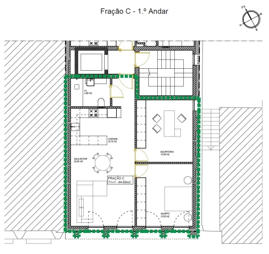 Apartamento T1 para Venda em Arcozelo Planta 1