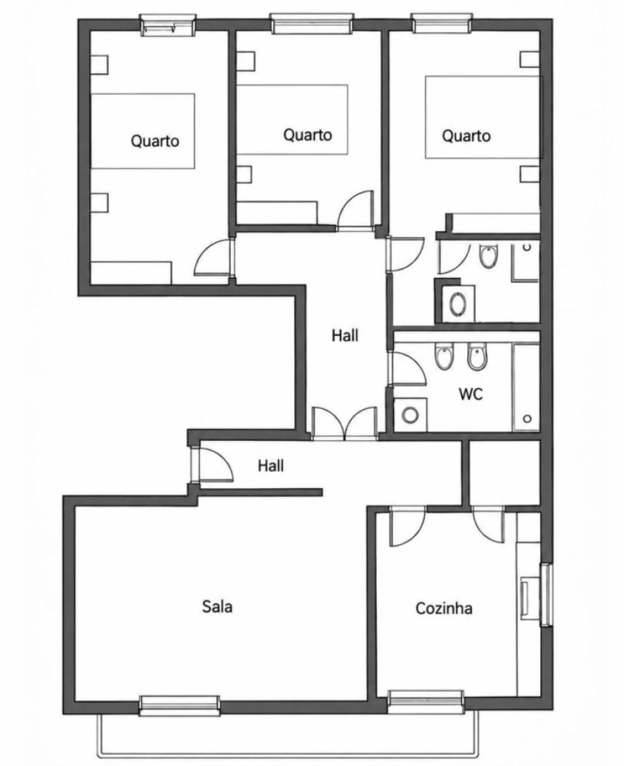 Apartamento T3 para Venda em Quinta do Anjo Planta 1