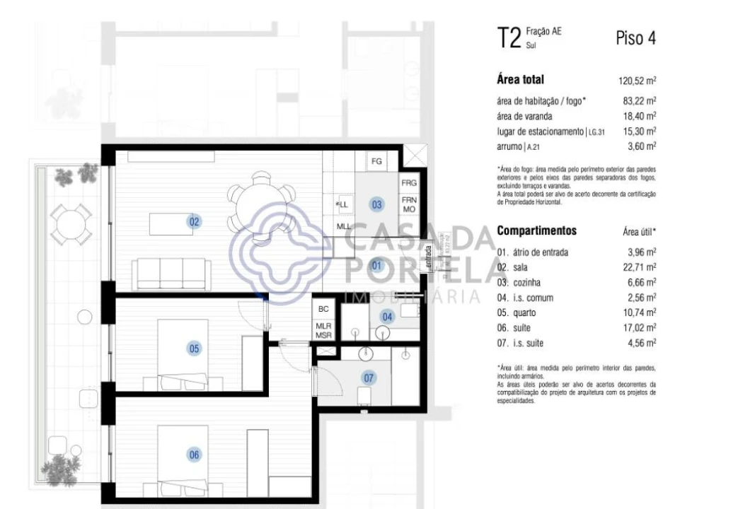 Apartamento T2 para Arrendamento em Canidelo Foto 33