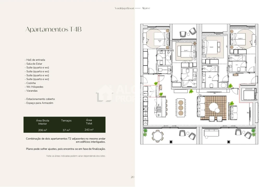 Apartamento T4 para Venda em Altura Planta 4
