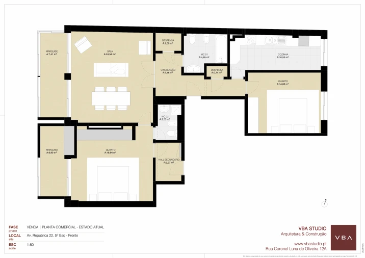 Apartamento T2 para Venda em Avenidas Novas Planta 1