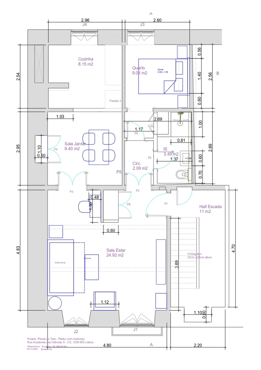 Apartamento T1 para Venda em Misericórdia Planta 1