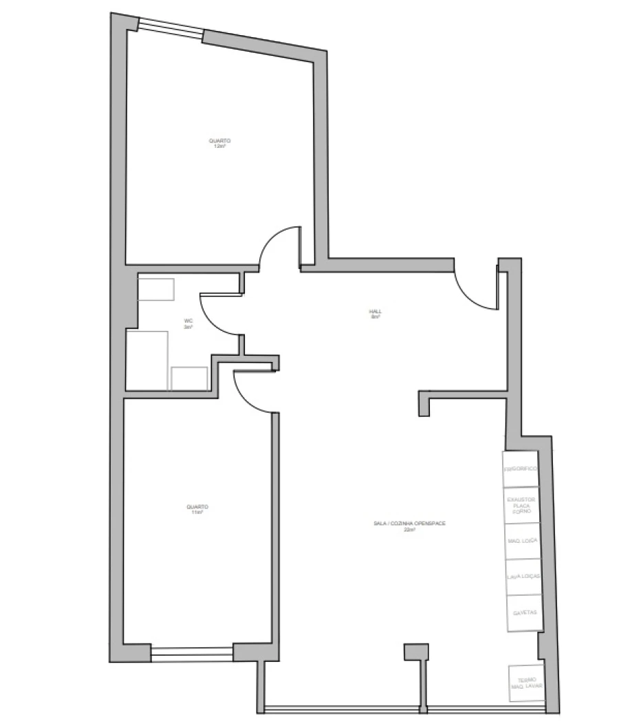 Apartamento T2 para Venda em Encosta do Sol Planta 1