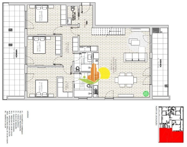 Apartamento T3 para Venda em Tavarede Planta 1