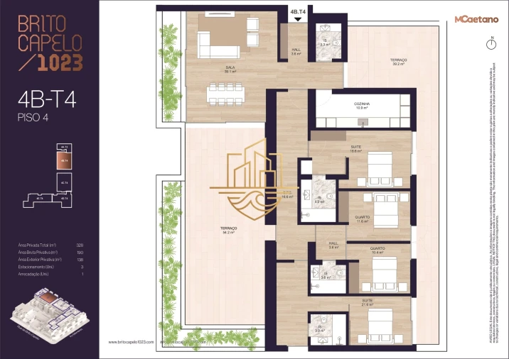 Apartamento T4 para Venda em Matosinhos e Leça da Palmeira Planta 1