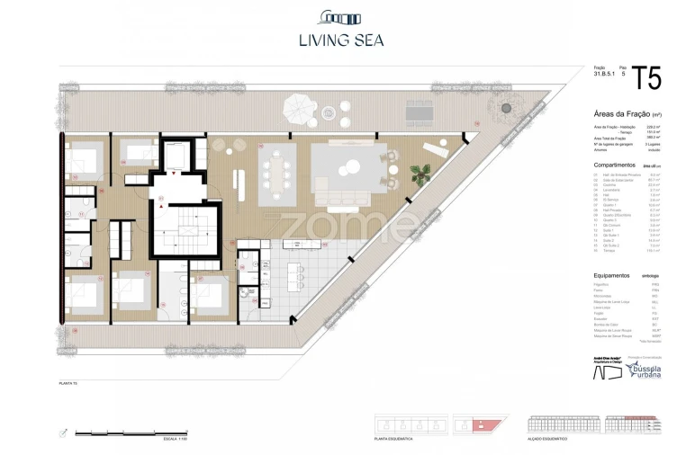 Apartamento T4 para Venda em Canidelo Planta 1