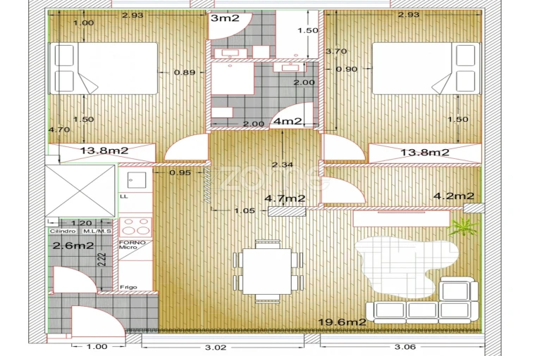 Apartamento T2 para Venda em Taide Planta 1