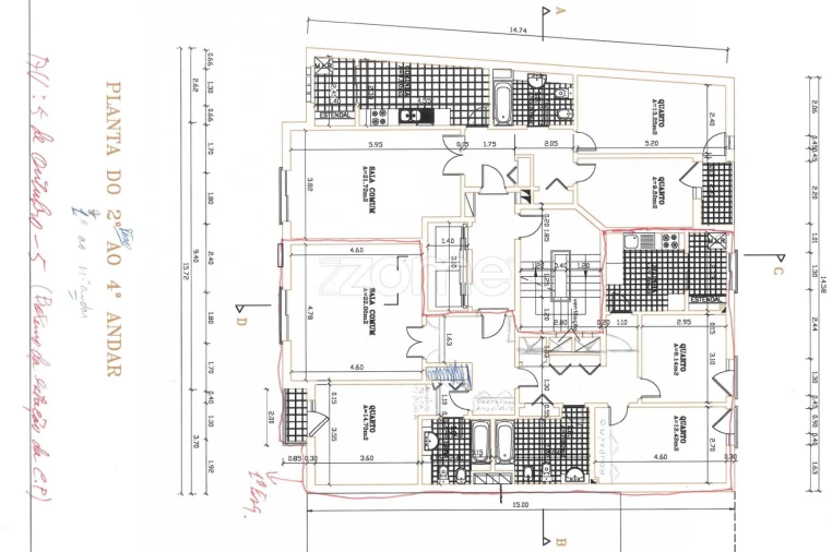 Apartamento T3 para Venda em Santa Maria, São Pedro e Matacães Planta 1