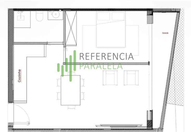 Apartamento T1 para Venda em Palmeira de Faro e Curvos Foto 8