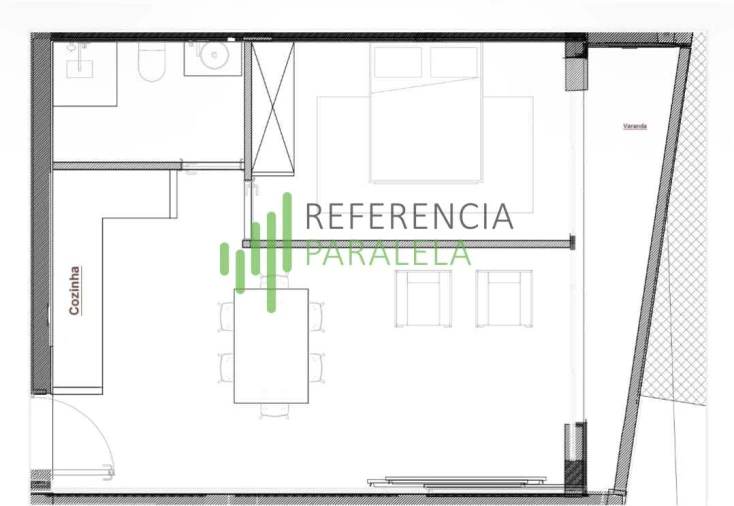 Apartamento T1 para Venda em Palmeira de Faro e Curvos Foto 8