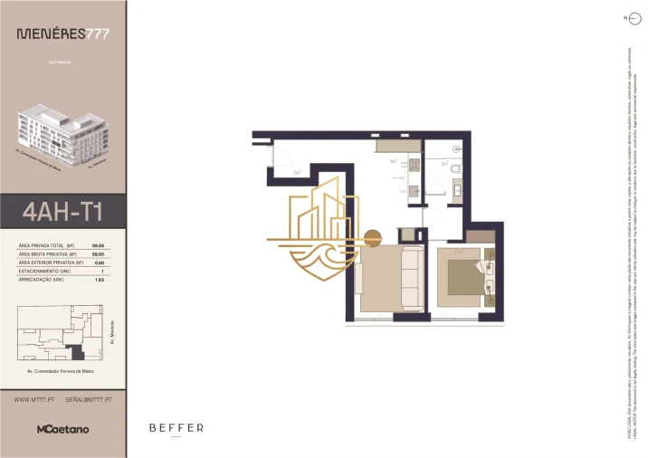 Apartamento T1 para Venda em Matosinhos e Leça da Palmeira Planta 1