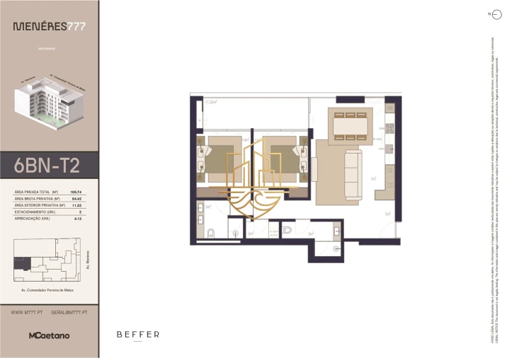 Apartamento T2 para Venda em Matosinhos e Leça da Palmeira Planta 1