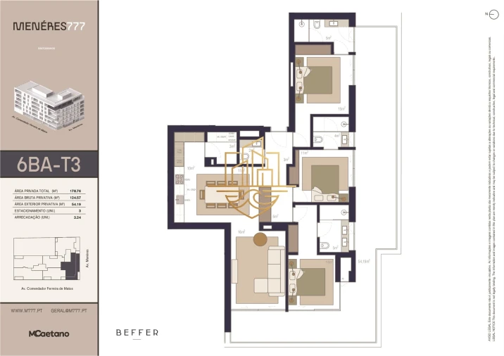 Apartamento T3 para Venda em Matosinhos e Leça da Palmeira Planta 1
